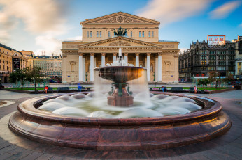 Картинка bolshoi+theatre+in+moscow города москва+ россия театр фонтан площадь