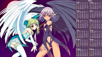 Картинка календари аниме взгляд девушка двое крылья