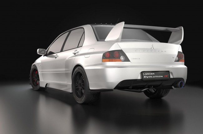 Обои картинки фото lancer evolution ix, автомобили, 3д, silver, lancer, evolution, tuning, 3d