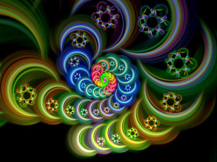 Картинка 3д графика fractal фракталы аниме девушки