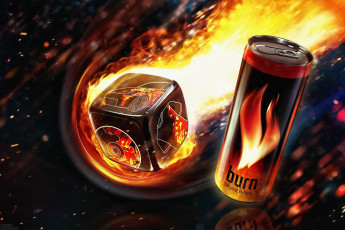 Картинка бренды burn банка огонь энергетический напиток кубик