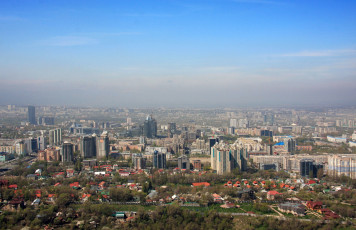 обоя города, панорамы, алматы, юг, казахстан