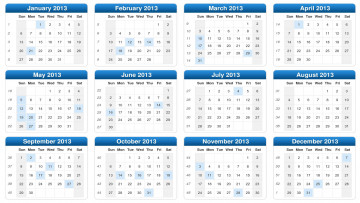 обоя календари, другое, календарь, 2013
