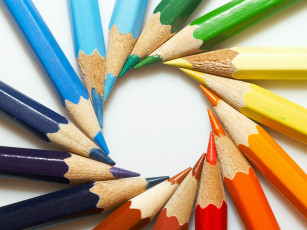 обоя разное, канцелярия,  книги, pencils, circle, white, wood, graphite, цвет, карандаши, colors