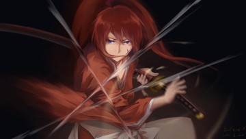 Картинка аниме rurouni+kenshin rurouni kenshin art парень оружие меч bzerox himura