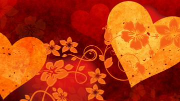Картинка векторная+графика сердечки+ hearts цветы сердечки