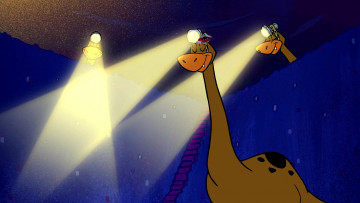 Картинка мультфильмы the+flintstones динозавр прожектор свет фонарь