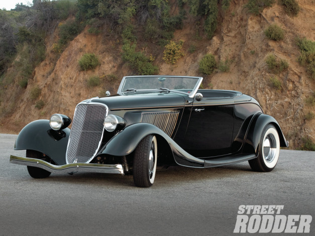 Обои картинки фото 1933, ford, convertible, автомобили, custom, classic, car