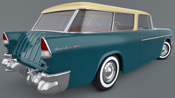 Картинка автомобили 3д air bel chevrolet 1955 nomad