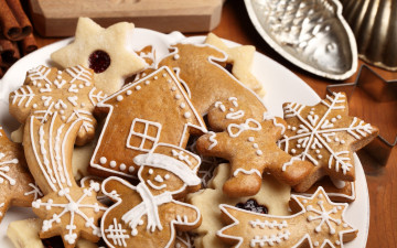 обоя праздничные, угощения, глазурь, печенье, новый, год, рождество, сладкое, выпечка, xmas, christmas, merry, cookies, decoration
