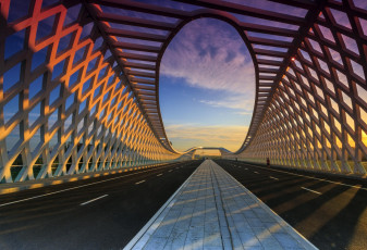 Картинка города -+мосты шоссе дорога мост плетение облака полосы