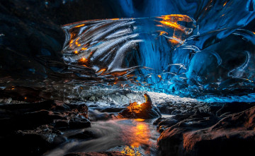 Картинка природа реки озера ручей камни свет лед