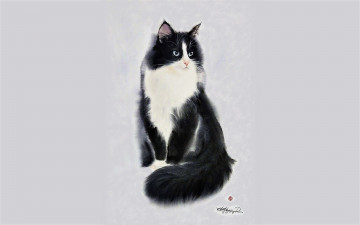 Картинка рисованное животные +коты кот