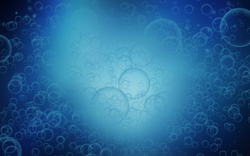 Картинка пузыри разное текстуры синий фон
