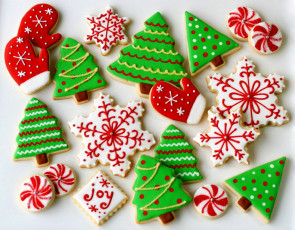 Картинка праздничные угощения biscuits cookie winter holiday еда печенье праздник зима