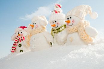 Картинка праздничные снеговики шапки снеговик снег зима