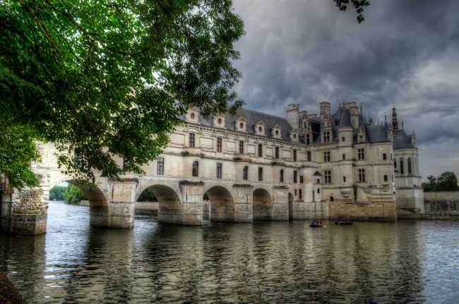 Обои картинки фото chateau de chenonceau, города, - дворцы,  замки,  крепости, пруд, замок, парк