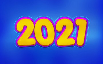 обоя праздничные, - разное , новый год, новый, год, 2021, синий, фон, с, новым, годом, 3d, концепции, желтые, цифры