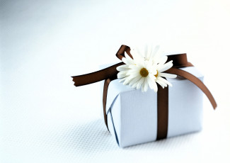 Картинка праздничные подарки+и+коробочки подарок коробка ромашки