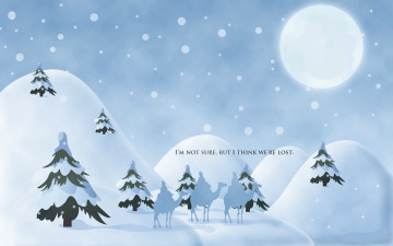 Картинка векторная+графика мультфильмы +комиксы+ cartoons +comics снегурочка снег сугробы ёлки караван верблюды