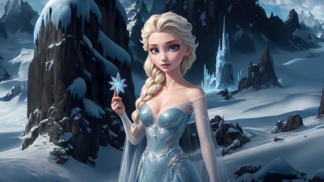 Обои картинки фото мультфильмы, frozen, snow, queen, elsa