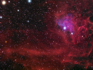 Картинка ic 405 космос галактики туманности