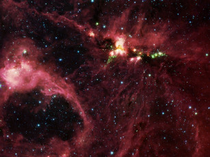Картинка область образования массивных звезд dr21 космос галактики туманности