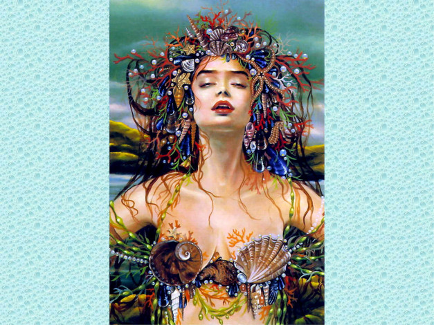 Обои картинки фото морская, богиня, фэнтези, девушки