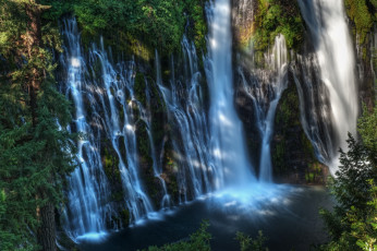 Картинка природа водопады скала вода