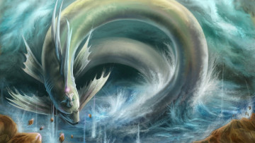 Картинка фэнтези существа монстр арт дракон змея