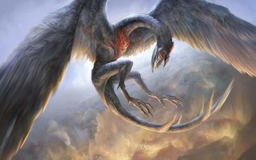 Картинка фэнтези драконы полет yefumm дракон арт в небе крылья