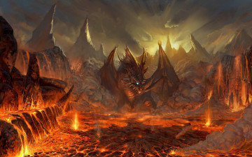 Картинка lineage+ii +the+chaotic+chronicle видео+игры рисунок дракон вулкан лава