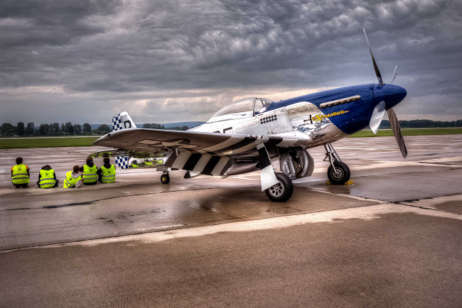 Обои картинки фото p51 mustang, авиация, лёгкие одномоторные самолёты, истребитель