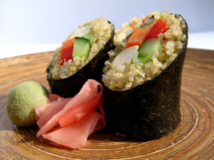 Картинка еда рыба +морепродукты +суши +роллы имбирь васаби роллы кухня японская суши