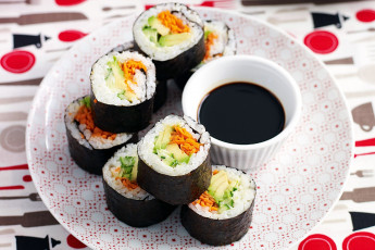 Картинка еда рыба +морепродукты +суши +роллы соус роллы кухня японская