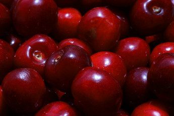 Картинка еда вишня +черешня макро вишни ягоды