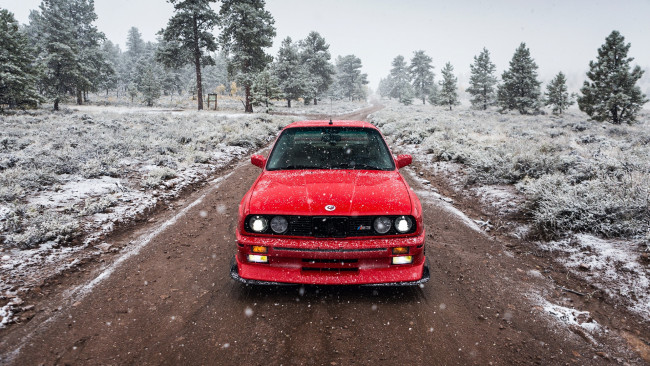 Обои картинки фото автомобили, bmw, снег, зима, m3
