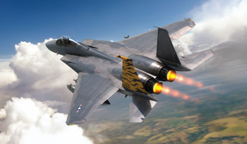 Картинка авиация боевые+самолёты истребитель сша f-15 eagle usaf боевой самолёт