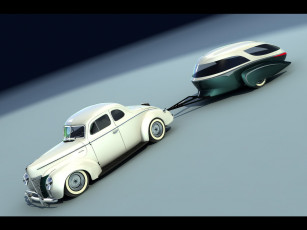 обоя retro, caravan, of, bo, zolland, 1940, ford, автомобили, 3д