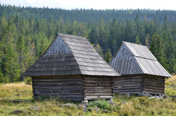Картинка разное сооружения постройки домики лес