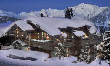 Картинка французские альпы куршевель города здания дома курорт дом снег шале