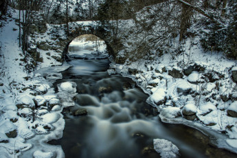 Картинка природа реки озера река зима арка мост