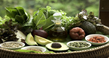 Картинка еда разное семечки орехи масло авокадо салат