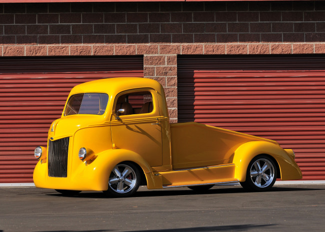 Обои картинки фото автомобили, ford trucks, truck, yellow, custom