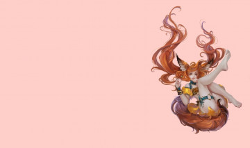 Картинка фэнтези существа хвостик лисичка костюм перс девушка арт