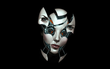 Картинка фэнтези роботы +киборги +механизмы робот голова минимализм фантастика