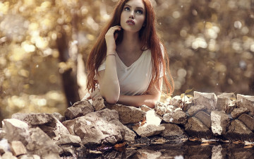 Картинка девушки -unsort+ рыжеволосые+и+другие камни настроение задумчивость девушка