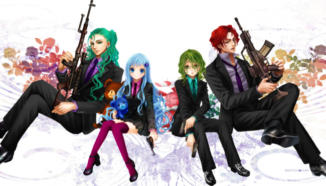Обои картинки фото аниме, katekyo hitman reborn, оружие, парни, мильфиоре, девушка