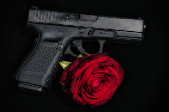 Картинка оружие пистолеты боевой пистолет глок роза glock