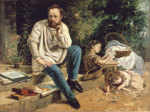 Картинка pierre joseph proudhon and his children рисованные gustave courbet шляпа книги ступеньки девочка